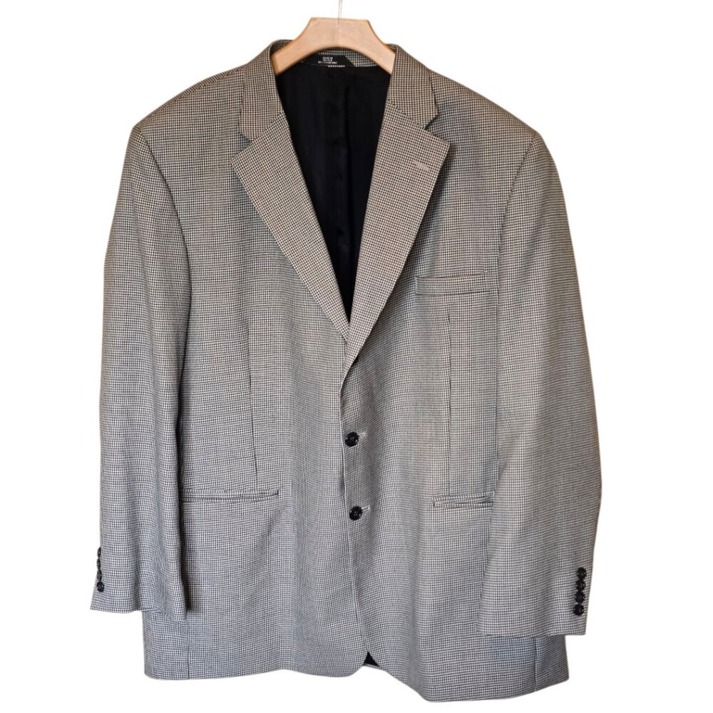 HAGGAR  Houndstooth 3 Button Blazer Suit Coat sz 48L